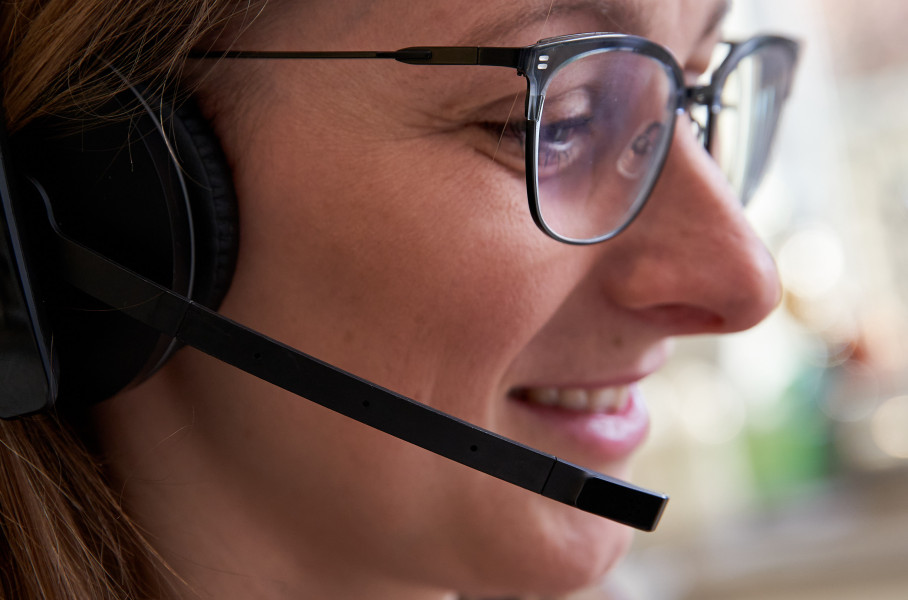Remote Worker Person Wearing Headset