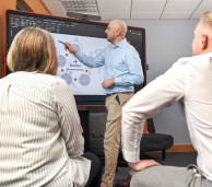 Collaboration Using Interactive Touch Screen in a Huddle Space